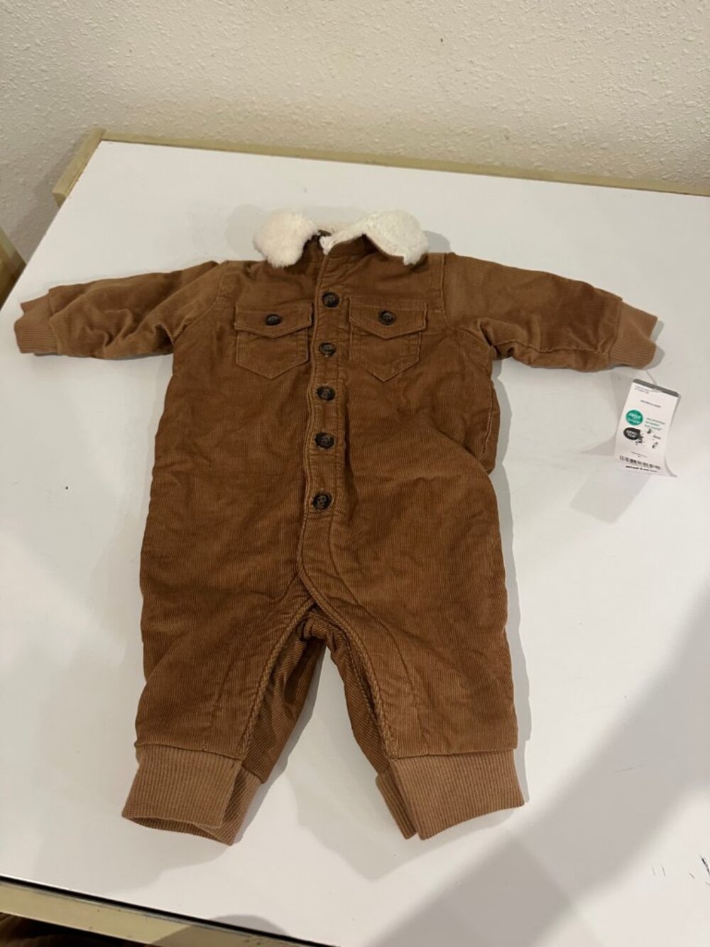 Carter's Baby Corduroy Winter Jumpsuit Coverall Newborn (0M) NWT